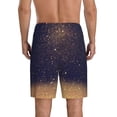 thumbnail image 3 of Easygdp Gold Black Glitter Men's Short Pajama Pants, Sleep Shorts, Household Pants, Casual Pants with Pockets - Large, 3 of 9