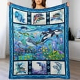 thumbnail image 5 of Dolphin Blanket Dolphin Gifts for Girls Women Ocean Dolphin Throw Blanket for Kids Adults Soft Warm Cozy Fleece Blanket for Couch Sofa \u200bBed 60"x80", 5 of 6