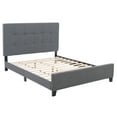 thumbnail image 5 of CorLiving Monroe Grey Fabric Upholstered Adult Queen Platform Bed with Tufted Headboard and Wood Legs, No Boxspring Required, 5 of 7