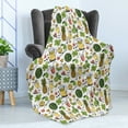 thumbnail image 4 of Tropical Soft Flannel Fleece Throw Blanket, Summer Holiday Pattern with Fruits and Cocktails Refreshments Juice and Drinks, Cozy Plush for Indoor and Outdoor Use, 70" x 90", Multicolor, by Ambesonne, 4 of 5