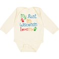 thumbnail image 3 of Inktastic My Aunt in Wisconsin Loves Me Boys or Girls Long Sleeve Baby Bodysuit, 3 of 5