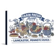 thumbnail image 1 of Lancaster, Pennsylvania - Fruits & Veggies - Farm Fresh - Colored Vegetables - Lantern Press Artwork (18x12 Gallery Wrapped Stretched Canvas), 1 of 1