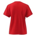 thumbnail image 4 of B91xZ Hauts à Manches Courtes pour Femmes Imprimé Col en V T-Shirt Blouses, Rouge TG, 4 of 5
