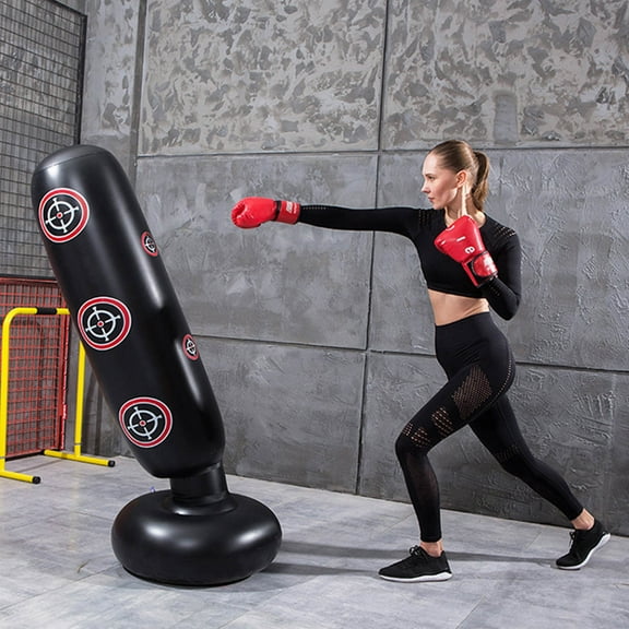 Inflatable Boxing Punching Bag Fitness Punching Bag for Kids/Adult Vertical Boxing Column Tumbler Sandbags Practice Karate Training Taekwondo Equipment