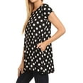 thumbnail image 2 of Women's Casual Polka Dot Short Sleeve Round Neck Tunic Tops with Side Pockets, 2 of 6