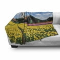 thumbnail image 3 of Windmill Soft Flannel Fleece Throw Blanket, Rustic Dutch Landscape with Colorful Yellow Tulips in the European Countryside, Cozy Plush for Indoor and Outdoor Use, 70" x 90", Multicolor, by Ambesonne, 3 of 6