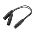 thumbnail image 2 of Cable Divisor en Y XLR, Enchufe de a Conector de Micrófono de 1 Pie - negro, se describe Hugo Cable de micrófono XLR, 2 of 6