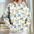 thumbnail image 2 of Floral Hooded for Womens Oversized Sweatshirts Long Sleeve Pullover Pleated Hoodies Sweatshirt Fall Winter Trendy Outfits Loose Fit Drop Shoulder Hoody Shirts Casual Jumper Sweaters with Pockets, 2 of 7