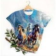 thumbnail image 4 of QUNYINEY Horse Women's T-Shirts Short Sleeve Casual Crew Neck Tops Summer Pullover Loose Womens Tops, 4 of 5