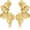 Flower Leaf Earrings, variant on Gold Statement Earrings For Women 18K Gold Plated Sectored Flower Leaf Shell Angel Wing Earring Large Stud Earrings Hypoallergenic Stud