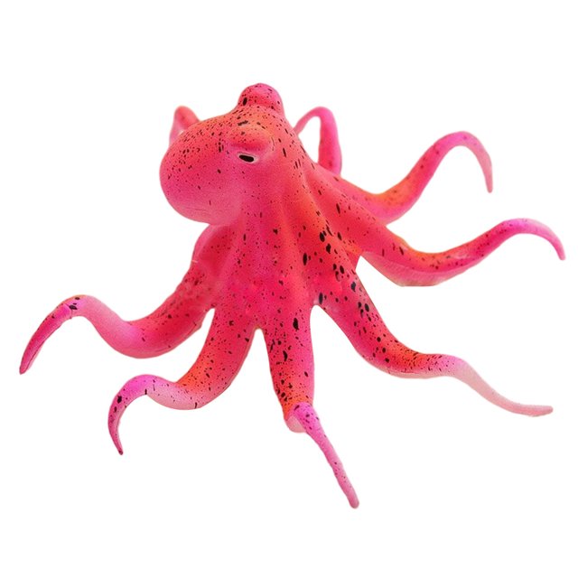 Fluorescent Artificial Aquarium Ornament with Suction Cup Fish Tank Decoration Red