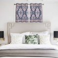 thumbnail image 4 of Orange Blue Boho Kitchen Curtains Short 45 Inch Length, Ethnic Geometric Middle Century Art Grommet Top Bedroom Living Room Curtains, Light Filtering Cafe Curtain Drapes 2 Panels Set 84''x45'', 4 of 9
