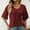 Wine, variant on Women's Loose T-Shirt, V-Neck Flutter Sleeve Blouse, Casual Floral Jacquard Top for Women, Relaxed Fit Short Sleeve Shirt
