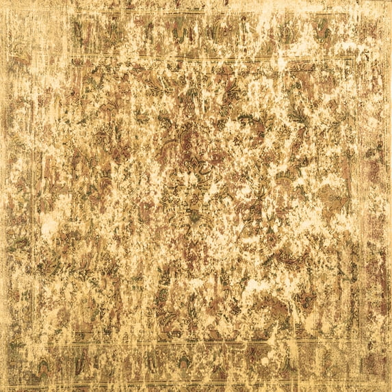 Ahgly Company Indoor Square Abstract Brown Contemporary Area Rugs, 6' Square