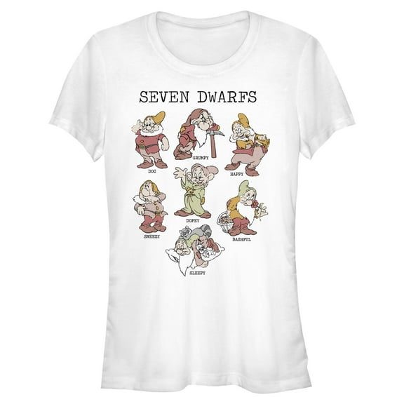 Juniors Snow White and the Seven Dwarfs Name Grid T Shirt