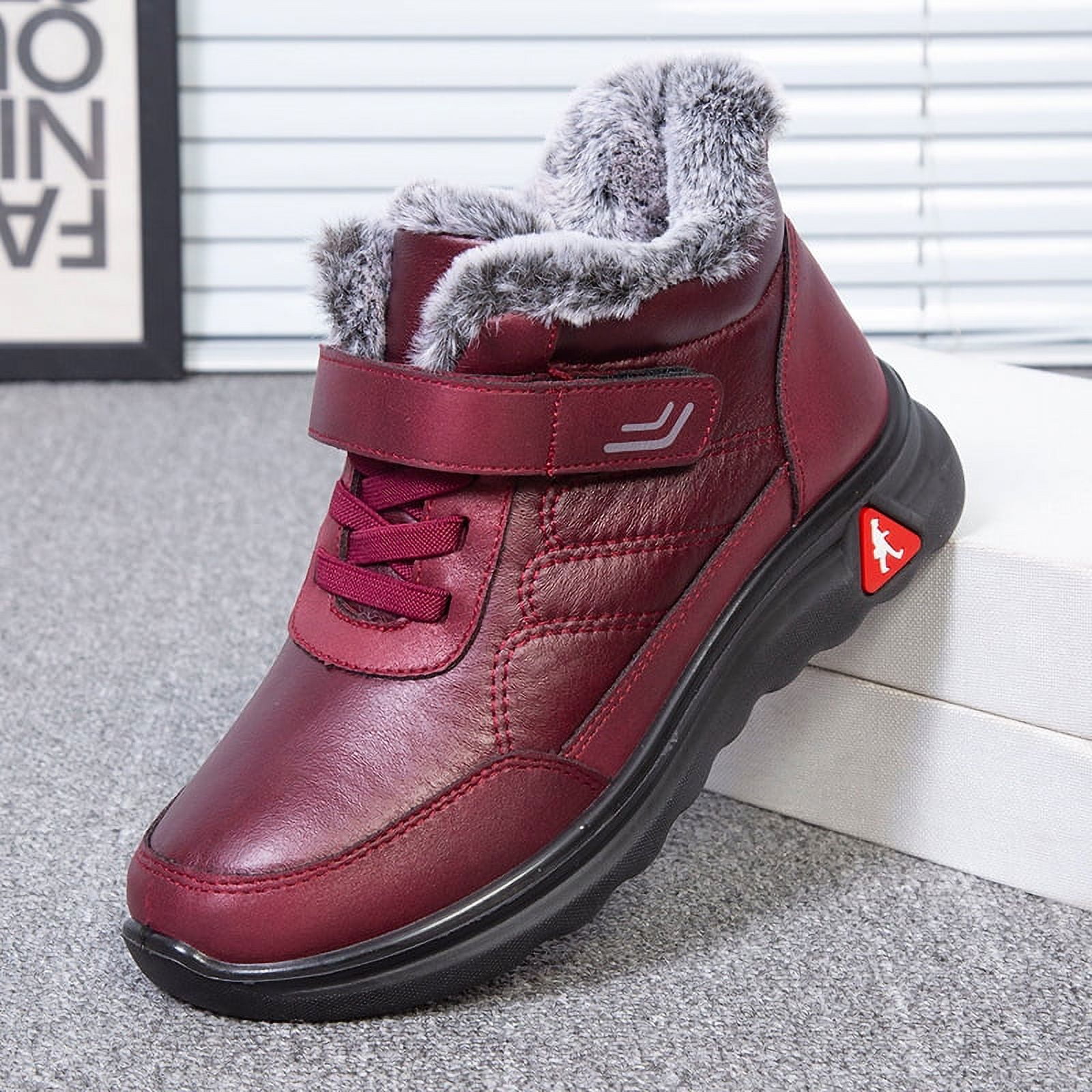 Waterproof Walking Shoes Leather Dad Men's Cotton Shoes