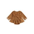 thumbnail image 2 of Gupgi Robe de Noël pour Filles 0-18M Robe en Pain d'Épice Manches Longues Nœud en Fourrure Combinaisons, 2 of 9