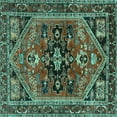thumbnail image 1 of Ahgly Company Indoor Square Persian Turquoise Blue Traditional Area Rugs, 6' Square, 1 of 4