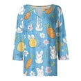 thumbnail image 5 of HAVUITYY Easter 3/4 Sleeve Sweaters for Womens, Cute Bunny Eggs Printed Womens Tops, Spring Going Out Shirts for Women Wear & Gifts, 5 of 5