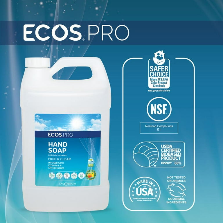 Liquid Hand Soap,Unscented,1 gal. Ecos Pro PL9663/04