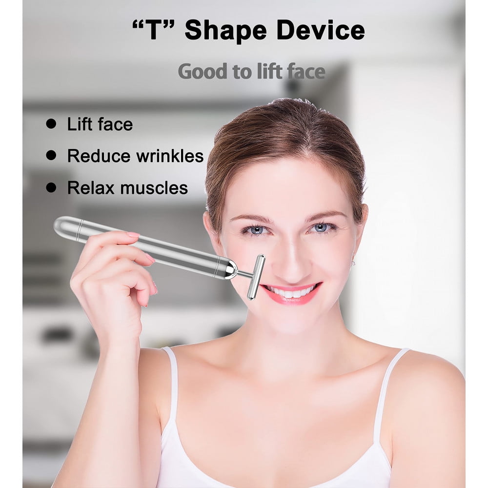 3-in-1 Stainless Steel Face Massager Set, Electric Facial Roller for Face, Eyes, Nose, Neck & Body