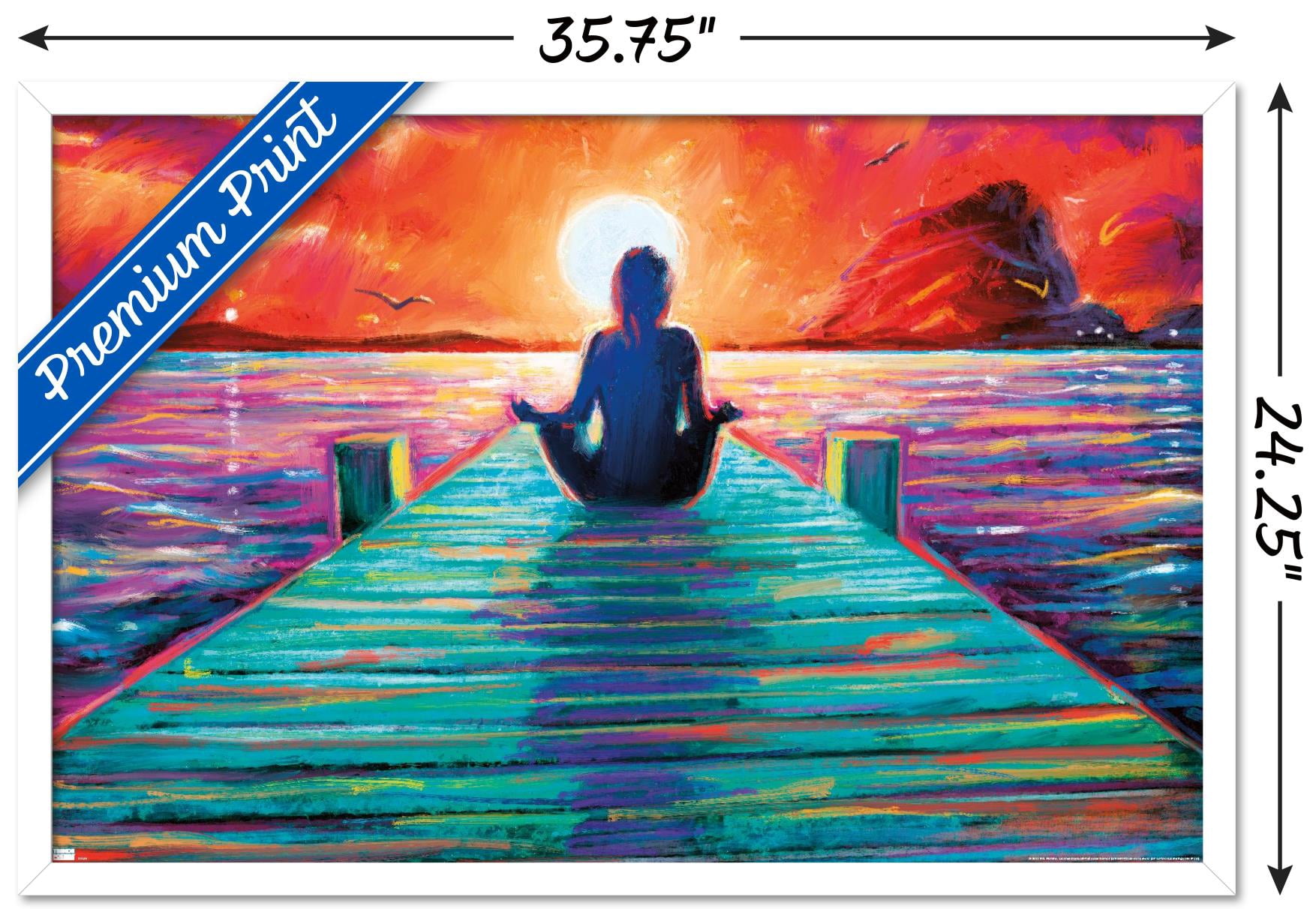 PD Moreno - Fine Art - Yoga Dock Wall Poster, 22.375" x 34" Framed