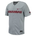 thumbnail image 2 of Men's Nike Gray Arkansas Razorbacks Replica Full-Button Baseball Jersey, 2 of 3