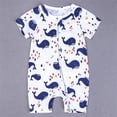 thumbnail image 3 of WIBACKER 3M-3T Newborn Baby Boy 2 Way Zipper Romper Summer Short Sleeve Whale Jumpsuit for Infant Toddler, 3 of 10