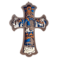 thumbnail image 1 of Figura de madera hecha a mano con forma de cruz de la Natividad de 22,6 cm, 1 of 3