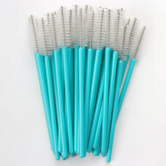 Xiao Hua 200 Pcs Disposable Eyelash Mascara Brushes for Eye Lashes Extension Eyebrow and Makeup (Blue rod White head)