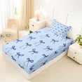 thumbnail image 4 of Erosebridal Blue Princess Bow Twin Sheet Sets For Girls,Dreamy Bowknot Kids Bedding 3 Pieces, 4 of 6