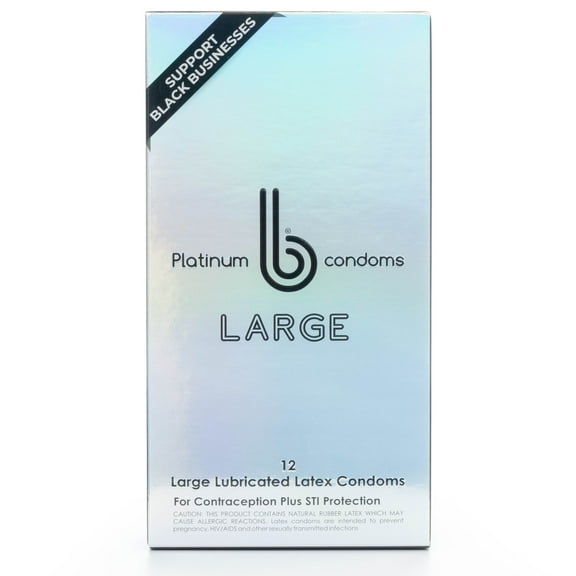 b condoms Large Thin Natural Latex Condoms, 12 Count - Extra Lubricated Condoms, Odorless & Vegan