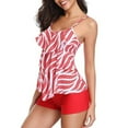 thumbnail image 3 of UP TO 15% OFF! Women's Ruffle Bikini Swimsuit High Waisted Bottom Plus Size Swimwear Tankini, Red, S, 3 of 7