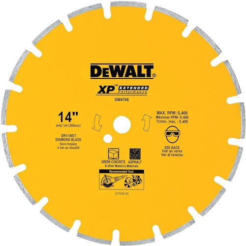 Disco Diamante Segmentado 14 X 1 Para Asfalto Dewalt Dw4746 DeWalt DW4746