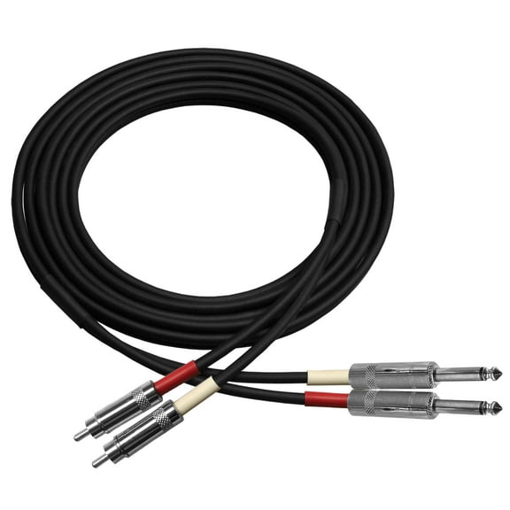 Dual 1/4" to RCA Audio Cable 6 feet
