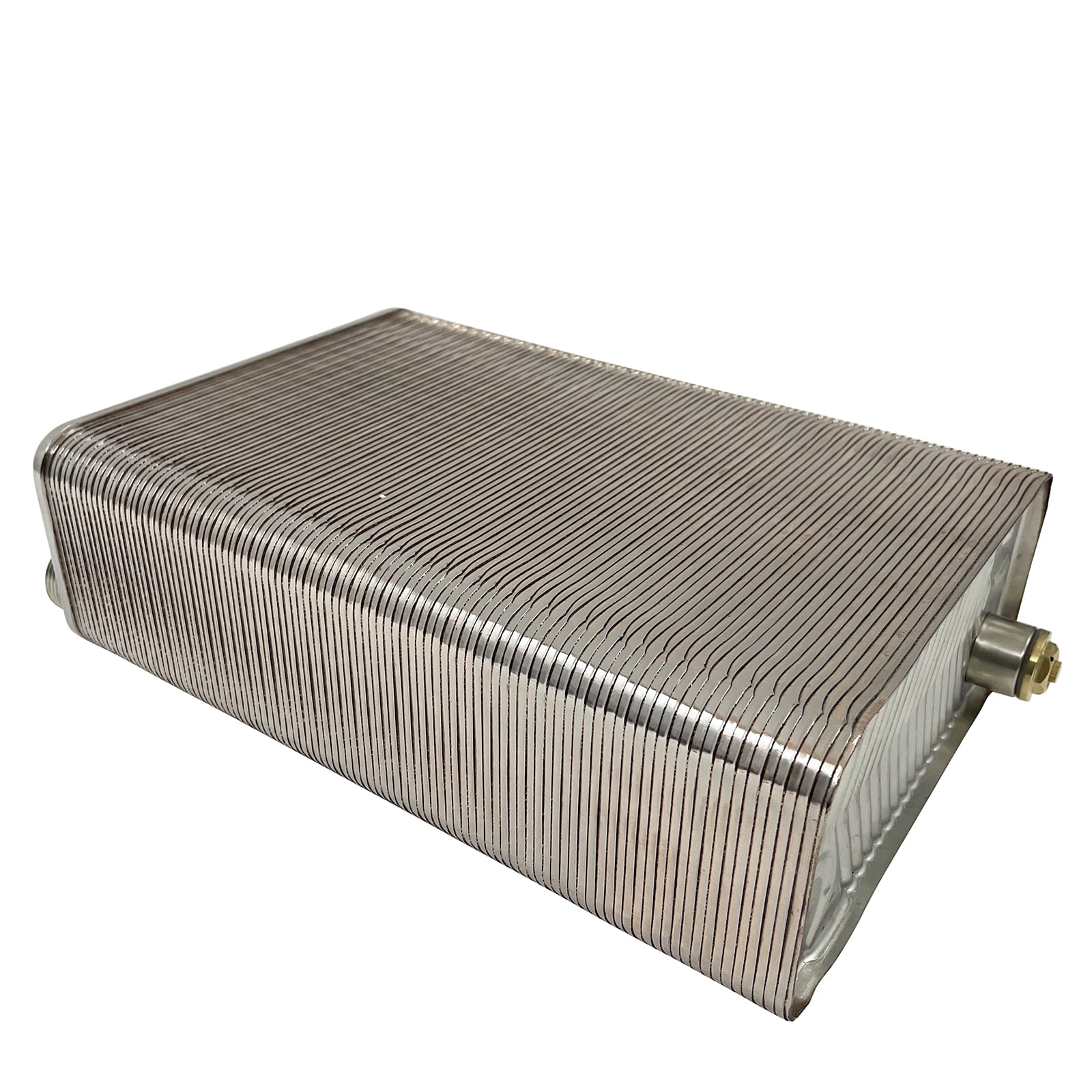 INTSUPERMAI 100-Plate Domestic Water to Water Brazed Plate Heat Exchanger 1/2"~1" MPT Ports Hot Water Heating System Stainless Steel