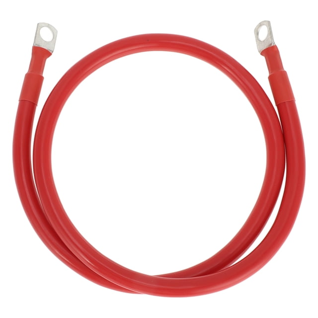 Cables de batería de inversor de 2 AWG de 3/8" Lug, Tinned Copper, 1 Pc Rojo 3FT
