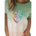 thumbnail image 2 of Gvmfive Women Tops Gradient Printed Short Sleeve Crew Neck Loose Blouse T Shirt, 2 of 4