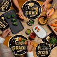 thumbnail image 5 of GuassLee 2025 Graduation Party Supplies Tableware Set - 100 Pcs Black Gold Graduation Plates and Napkins Class of 2025 Disposable Dinnerware for College High School Congrats Graduation Party favors, 5 of 7