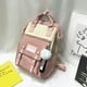 thumbnail image 5 of Qarigey de estilo coreano para mujer, de nailon, con múltiples bolsillos, para libros, para niñas, con colgante, bolso de hombro de gran Mochilas Rosa Qarigey AP018903-01, 5 of 6