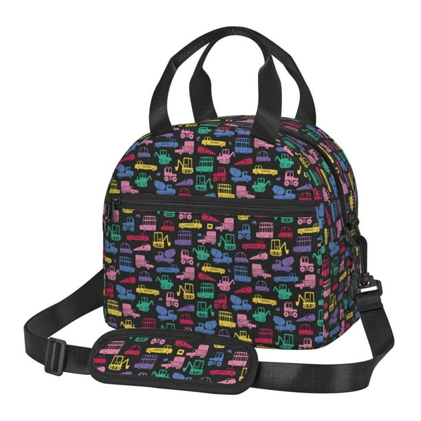 Disketp Colorful Excavator Lonchera Térmica para Mujer y Hombre, Bolsa de Almuerzo Reutilizable e Impermeable para Trabajo, Viajes y Picnic