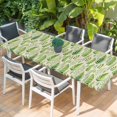 thumbnail image 2 of Spring Leavse Table Cloths for 8 Foot Rectangle Tables, Pastoral Garden Botanical Rustic Burlap Patio Waterproof Elastic Fitted Tablecloths, Washable Rectangular Table Cover for Camping, 2 of 8