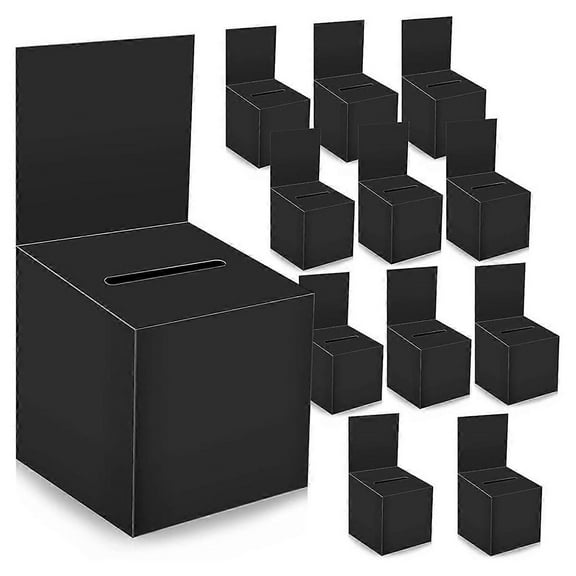 12Pack Raffle Box Donation Box For Fundraising Ballot Box Cardboard Box With Ticket Slot And Remov