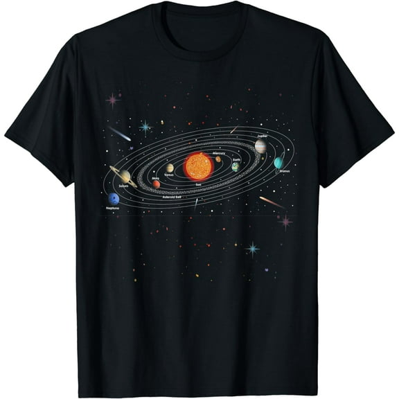 Solar System Shirt Planets & Orbit Educational Astrology T-Shirt