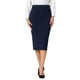 thumbnail image 1 of Falda Lápiz de Mujer Inspire Chic de Cintura Alta con Pliegues Frontal para Oficina, Falda Bodycon XL Azul Oscuro, 1 of 5