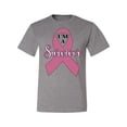 thumbnail image 2 of Wild Bobby Pink I'm A Breast Cancer Survivor Breast Cancer Awareness Men Tee, Heather Grey, 3X-Large, 2 of 6