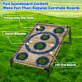 thumbnail image 3 of CornHole Boards Set Portable with 8 Bean Bags,Cornhole Beach Yard Games for Adults Kids and Family Outdoor Indoor Carnival Picnic Camping Travel Lawn Birthday Party (3 x 2 ft Red Blue Hole), 3 of 10