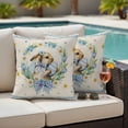 thumbnail image 4 of Spring Easter Outdoor Waterproof Pillow Covers, Cute Rabbits Eggs Bow Daisy Tulips Plants Beige Decorative Square Throw Pillowcase Sofa Cushion Sham for Patio/Couch/Chair, 26"x26" 2 Pack, 4 of 8