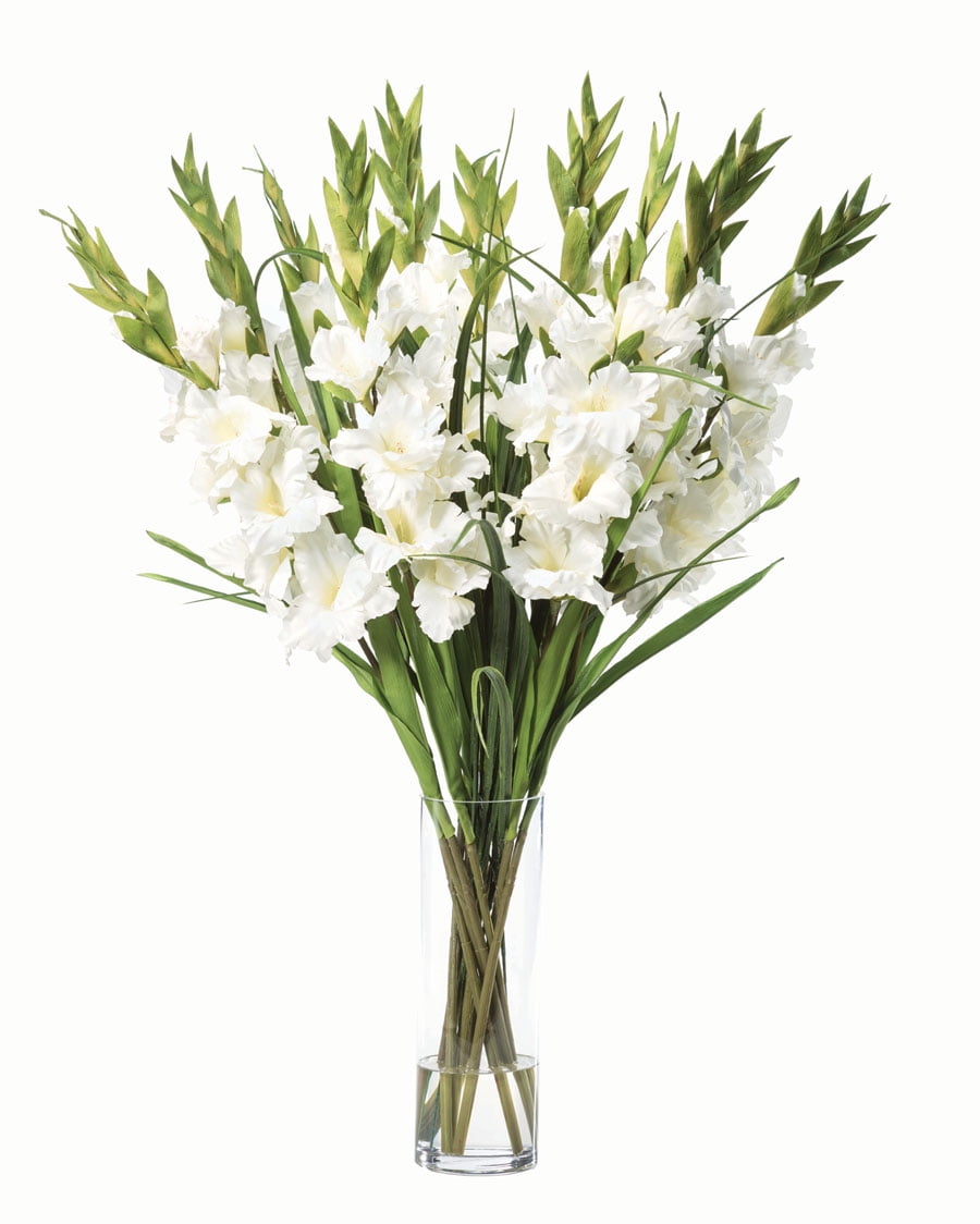 Gladiolus Silk Flower Arrangement White
