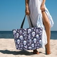 thumbnail image 6 of Daiia Skull flower crystal Beach Travel Bag - Water-Resistant Beach Bag, Lightweight Tote with 7 Pockets for Women and Men - Gym,Pool,Camping,Reusable Grocery Bag, 6 of 7